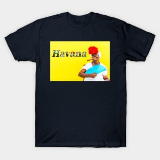 Cuban Woman With Cigar And Havana Text T-Shirt